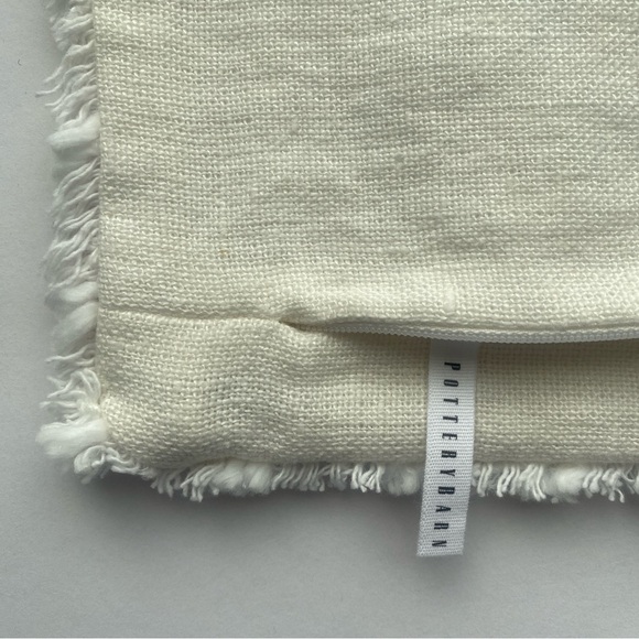 POTTERY BARN Marline Pillow Cover Orange Clay Cotton Linen 22” Fringe - Picture 5 of 6